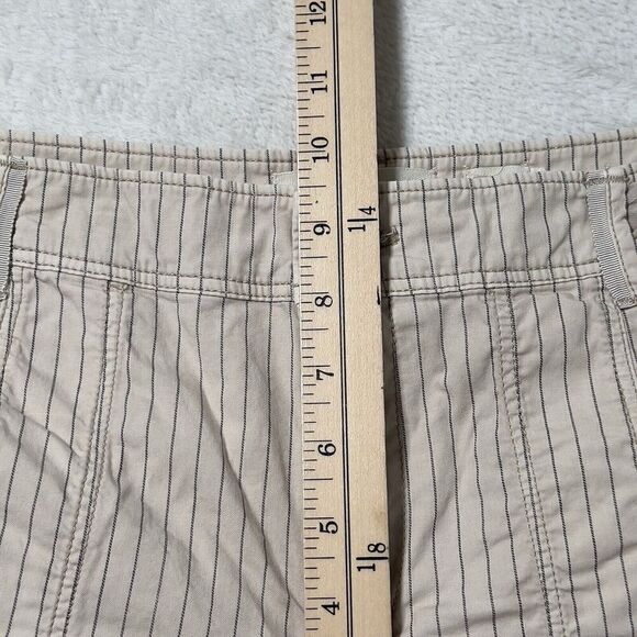 Anthropologie Hei Hei Raye Fold Over Cropped Pants Womens Sz 31 Cream Striped - Picture 14 of 16